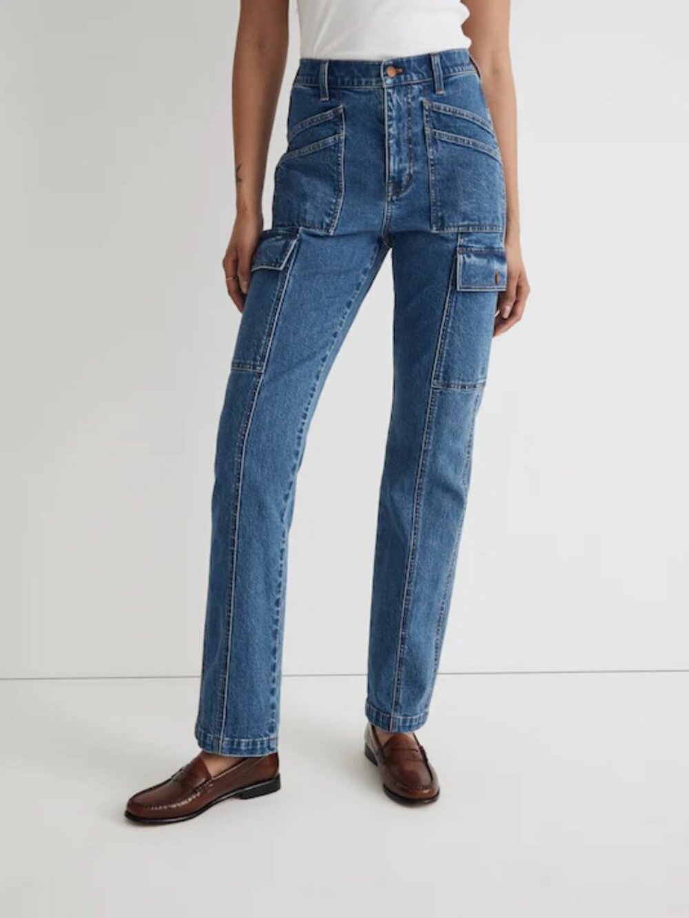 Madewell The '90s Straight Utility Jean in Densmore Wash Size 24